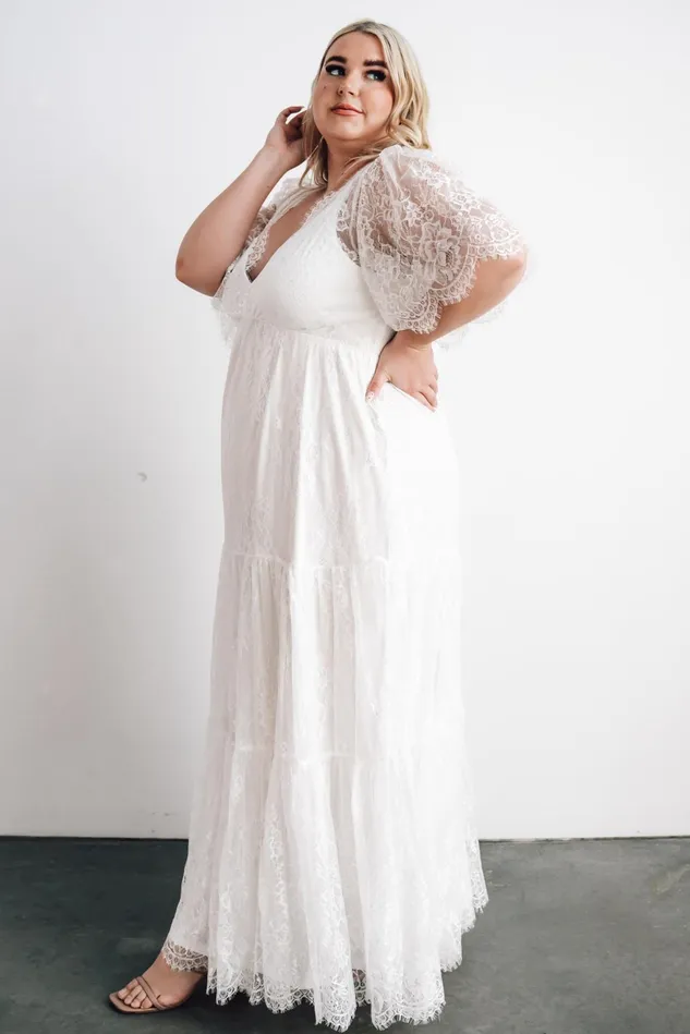 Women Bridal Baltic Born Wanderlust Lace Maxi Dress White