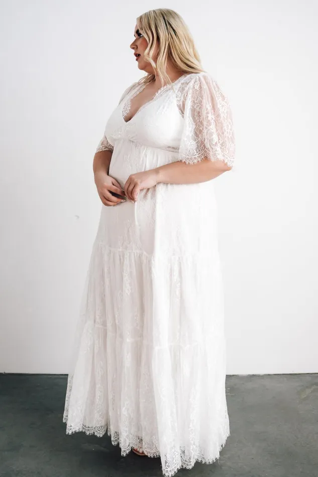 Women Bridal Baltic Born Wanderlust Lace Maxi Dress White