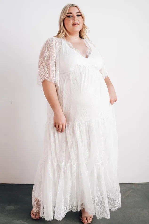 Women Bridal Baltic Born Wanderlust Lace Maxi Dress White