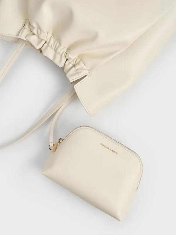 Women Brigette Ruched Tote Bag 8211 Cream CHARLES and KEITH Slouchy Bags