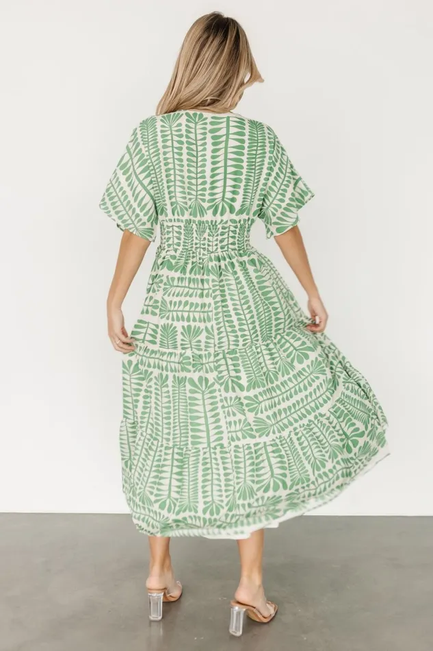 Women Bump Friendly Baltic Born Austin Kimono Dress Green Print Women Bump Friendly Baltic Born Austin Kimono Dress Green Print