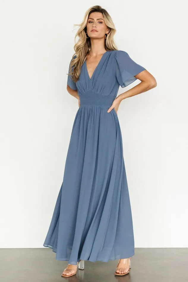 Women Bump Friendly Baltic Born Birdie Maxi Dress Whisper Blue