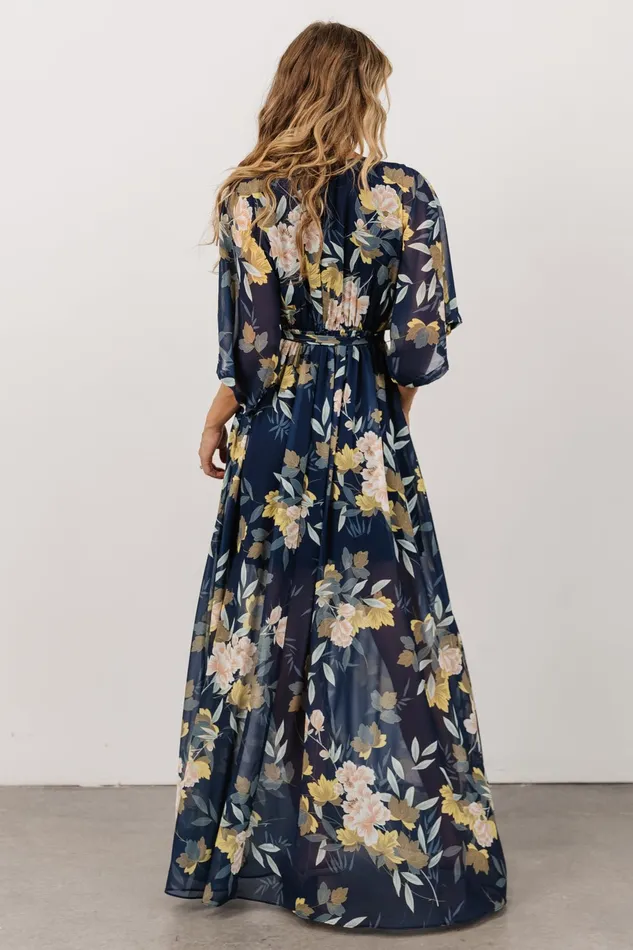 Women Bump Friendly Baltic Born Kia Kimono Maxi Dress Navy Floral Women Bump Friendly Baltic Born Kia Kimono Maxi Dress Navy Floral
