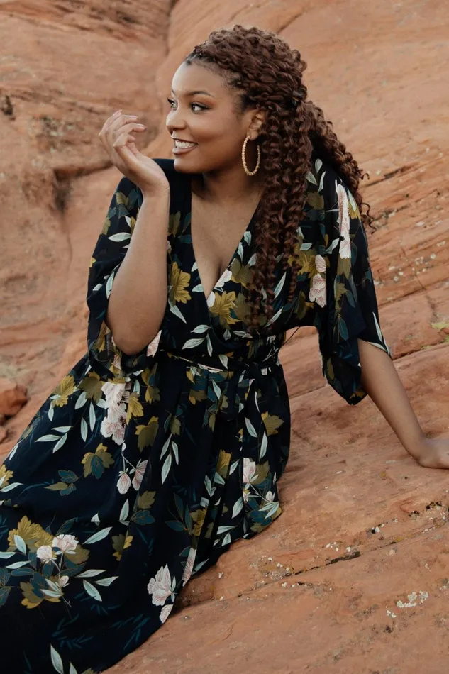 Women Bump Friendly Baltic Born Kia Kimono Maxi Dress Navy Floral Women Bump Friendly Baltic Born Kia Kimono Maxi Dress Navy Floral
