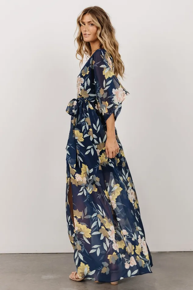 Women Bump Friendly Baltic Born Kia Kimono Maxi Dress Navy Floral Women Bump Friendly Baltic Born Kia Kimono Maxi Dress Navy Floral