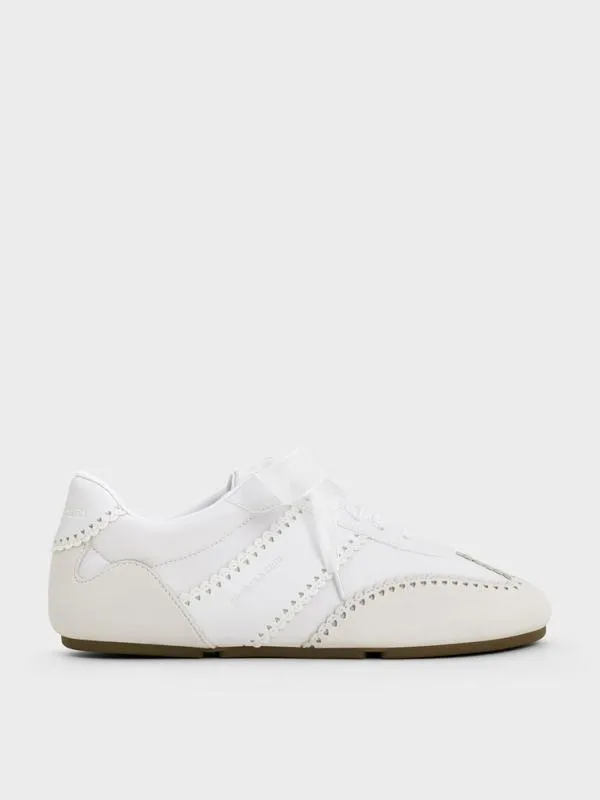 Women Cece Heart SheerLace Sneakers 8211 White CHARLES and KEITH Sneakers