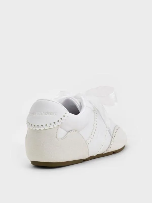Women Cece Heart SheerLace Sneakers 8211 White CHARLES and KEITH Sneakers