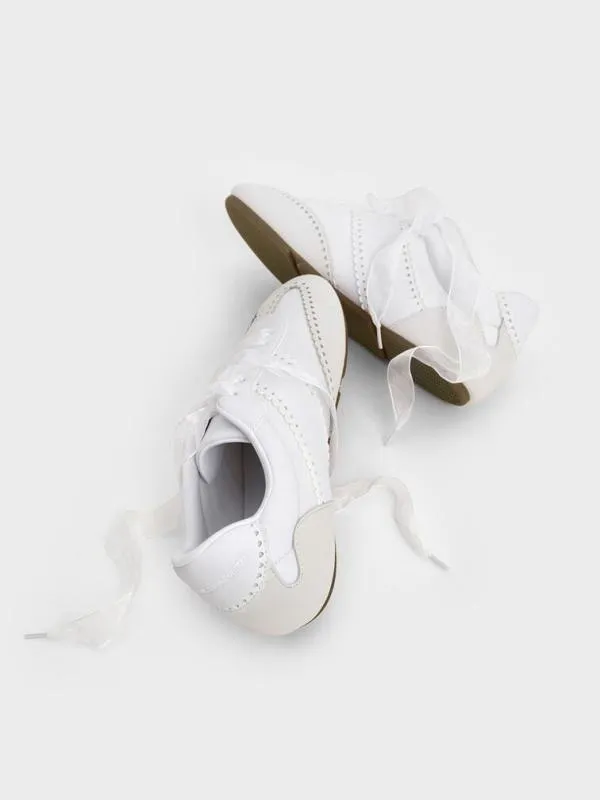 Women Cece Heart SheerLace Sneakers 8211 White CHARLES and KEITH Sneakers