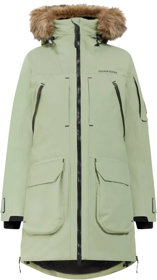 Women Ceres Parka Light Moss Didriksons Autumn Jackets