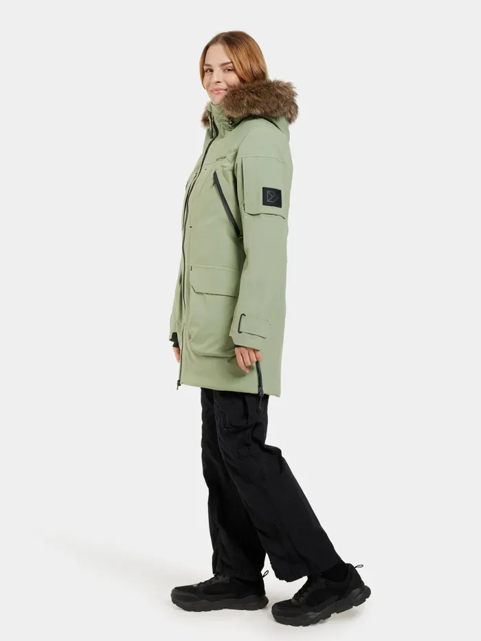 Women Ceres Parka Light Moss Didriksons Autumn Jackets