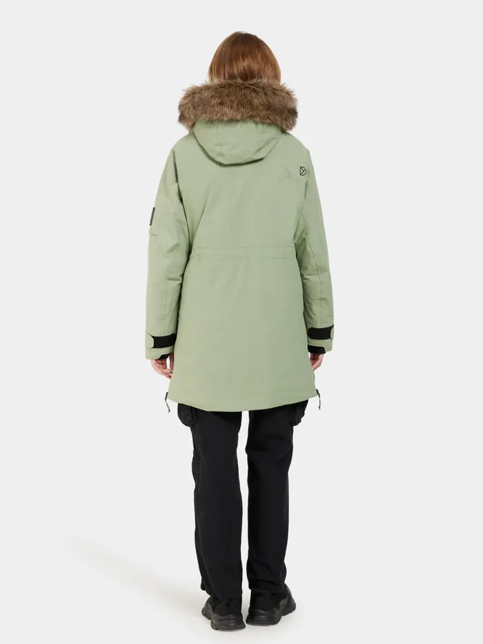 Women Ceres Parka Light Moss Didriksons Autumn Jackets