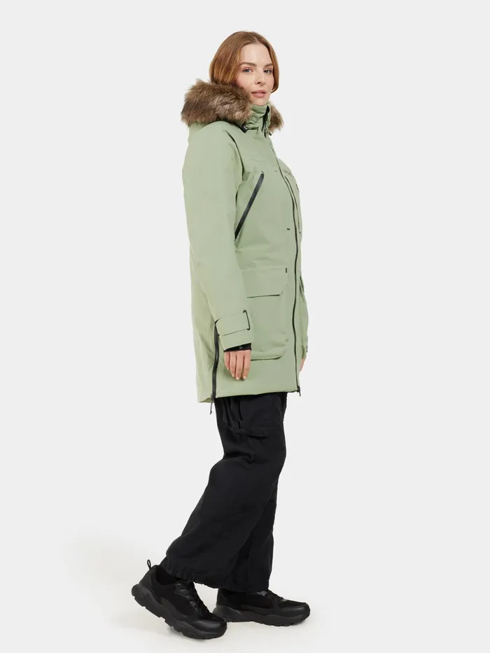 Women Ceres Parka Light Moss Didriksons Autumn Jackets