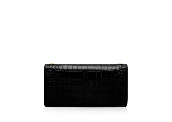 Women Clutches Tom Ford Shiny Stamped Crocodile Leather Tf Mini Bag Black Women Clutches Tom Ford Shiny Stamped Crocodile Leather Tf Mini Bag Black