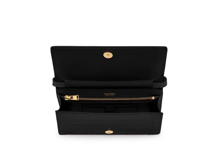 Women Clutches Tom Ford Shiny Stamped Crocodile Leather Tf Mini Bag Black Women Clutches Tom Ford Shiny Stamped Crocodile Leather Tf Mini Bag Black