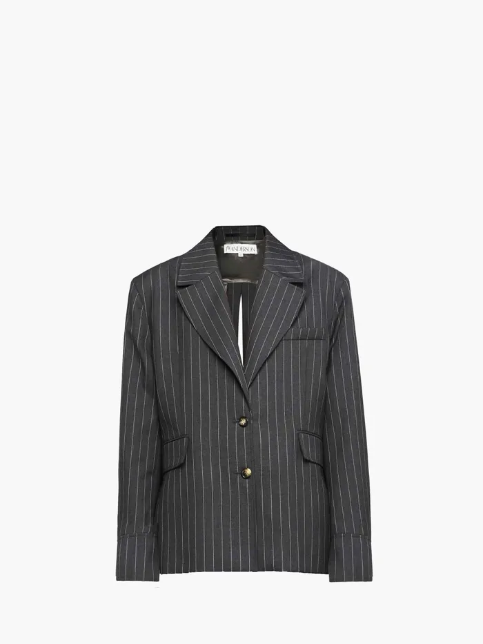 Women Coats and Jackets JW Anderson OPEN BACK TAILORED SHIRT BLAZER Mid Grey Melange Women Coats and Jackets JW Anderson OPEN BACK TAILORED SHIRT BLAZER Mid Grey Melange