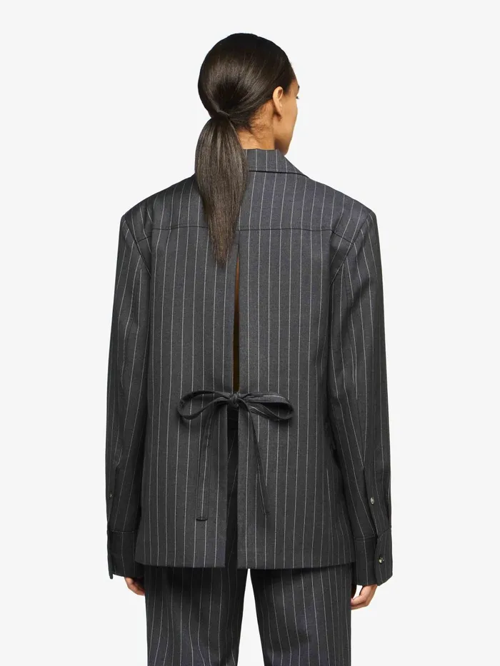 Women Coats and Jackets JW Anderson OPEN BACK TAILORED SHIRT BLAZER Mid Grey Melange