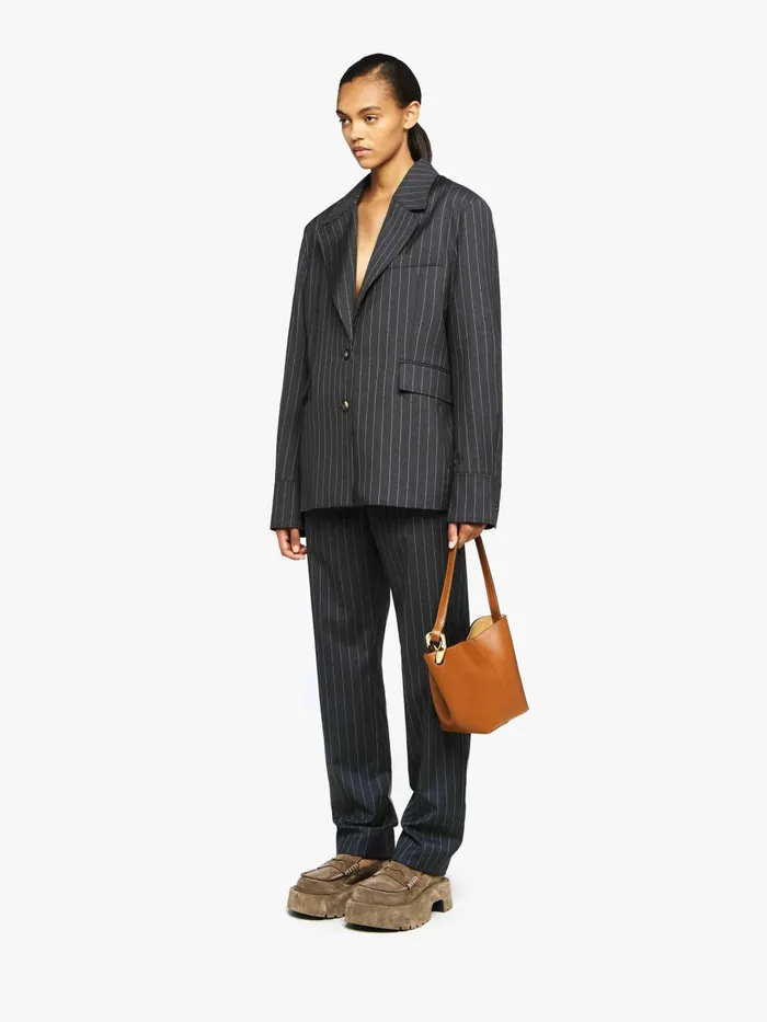 Women Coats and Jackets JW Anderson OPEN BACK TAILORED SHIRT BLAZER Mid Grey Melange