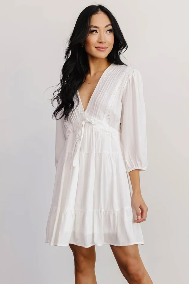 Women Cover Ups Baltic Born Amelia Boho Mini Dress Off White