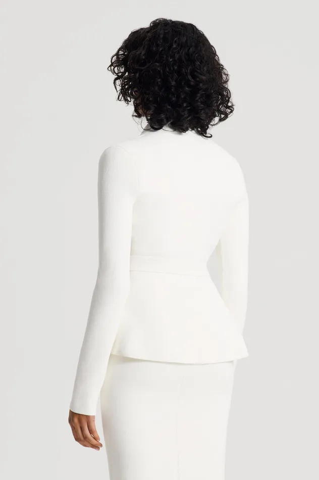 Women CREPE KNIT WRAP JACKET CREAM Jackets Scanlan Theodore Women CREPE KNIT WRAP JACKET CREAM Jackets Scanlan Theodore