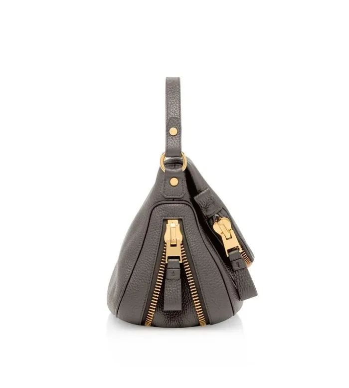 Women Cross Body Bags Tom Ford Grain Leather Jennifer Medium Double Strap Bag Graphite