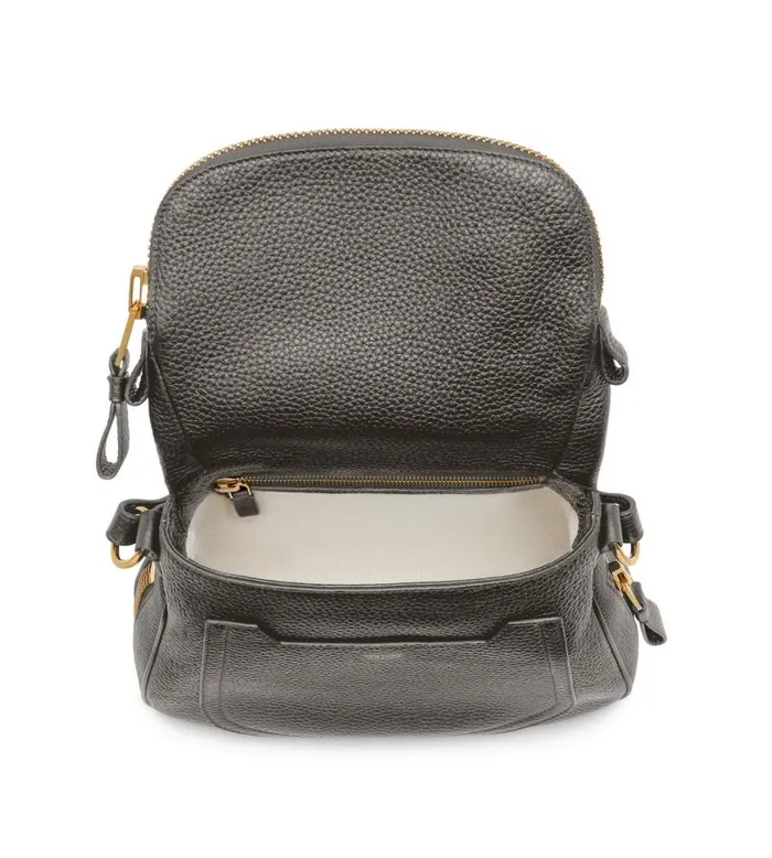 Women Cross Body Bags Tom Ford Grain Leather Jennifer Medium Double Strap Bag Graphite