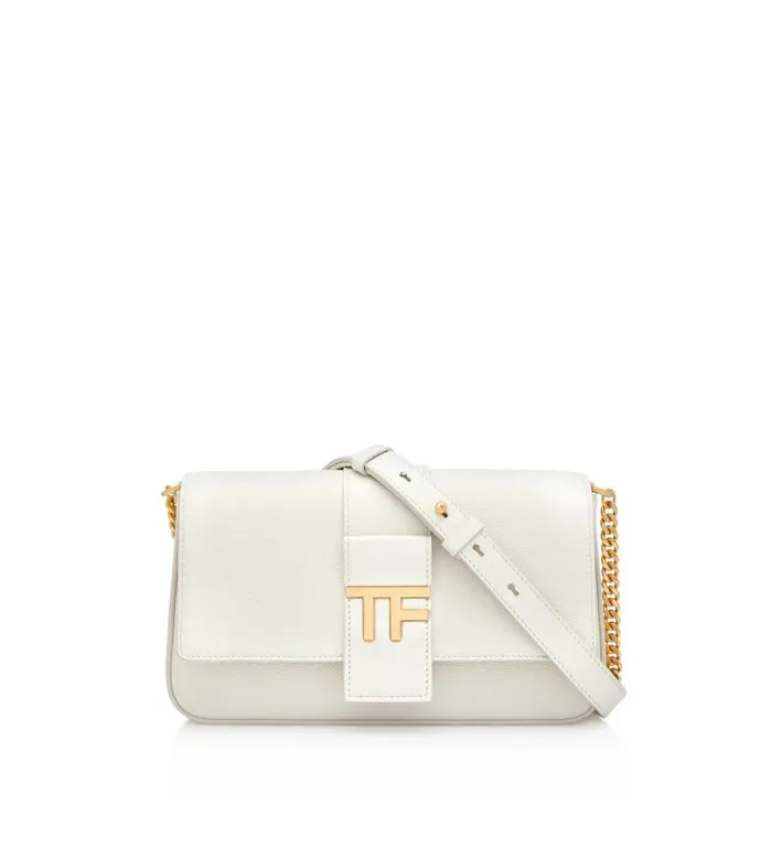Women Cross Body Bags Tom Ford Grain Leather Tf Chain Shoulder Bag Chalk