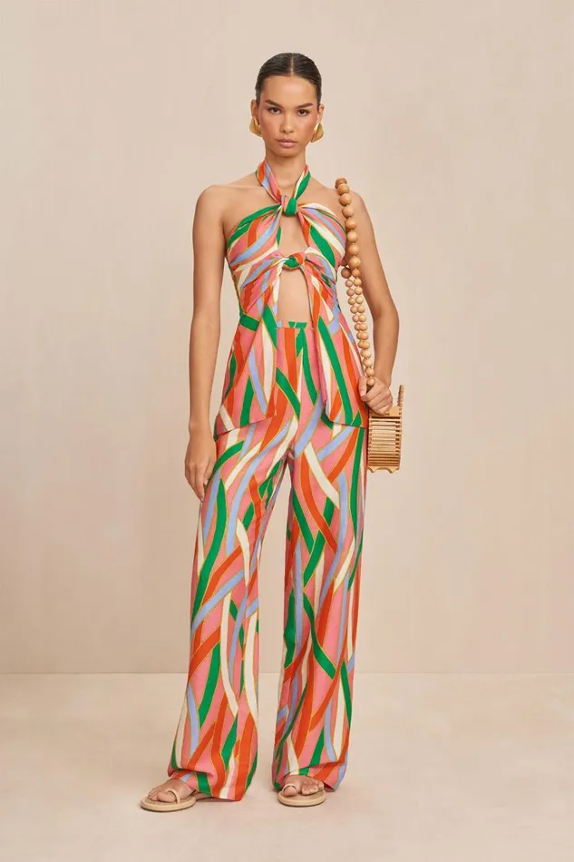 Women Cult Gaia Bottoms LANE PANT 8211 VINTAGE STRIPE PRINT