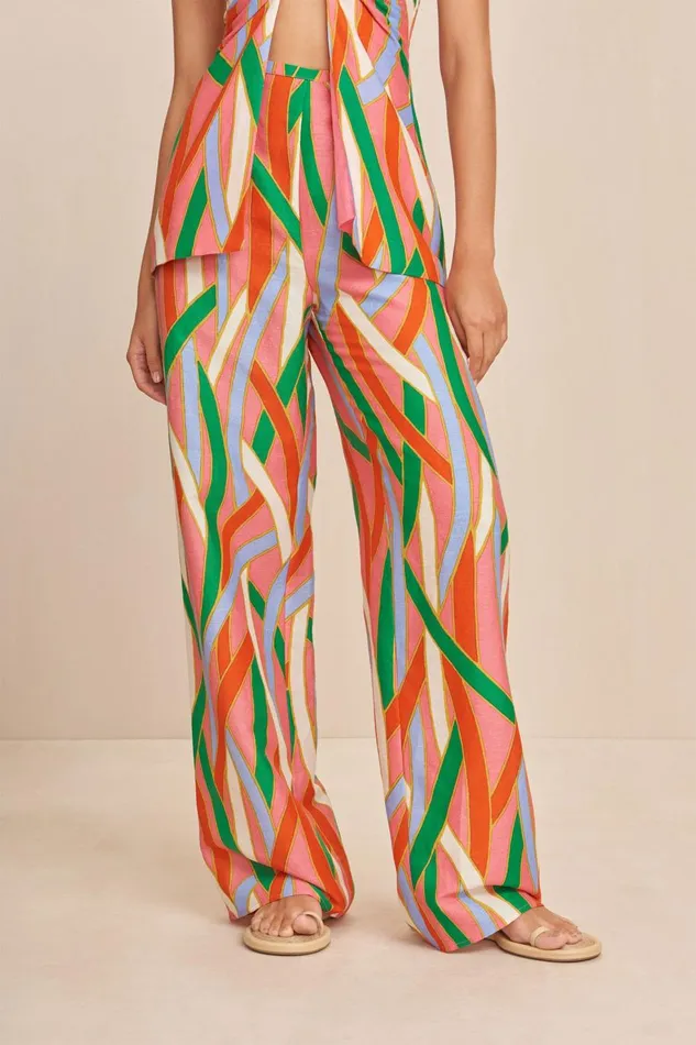 Women Cult Gaia Bottoms LANE PANT 8211 VINTAGE STRIPE PRINT