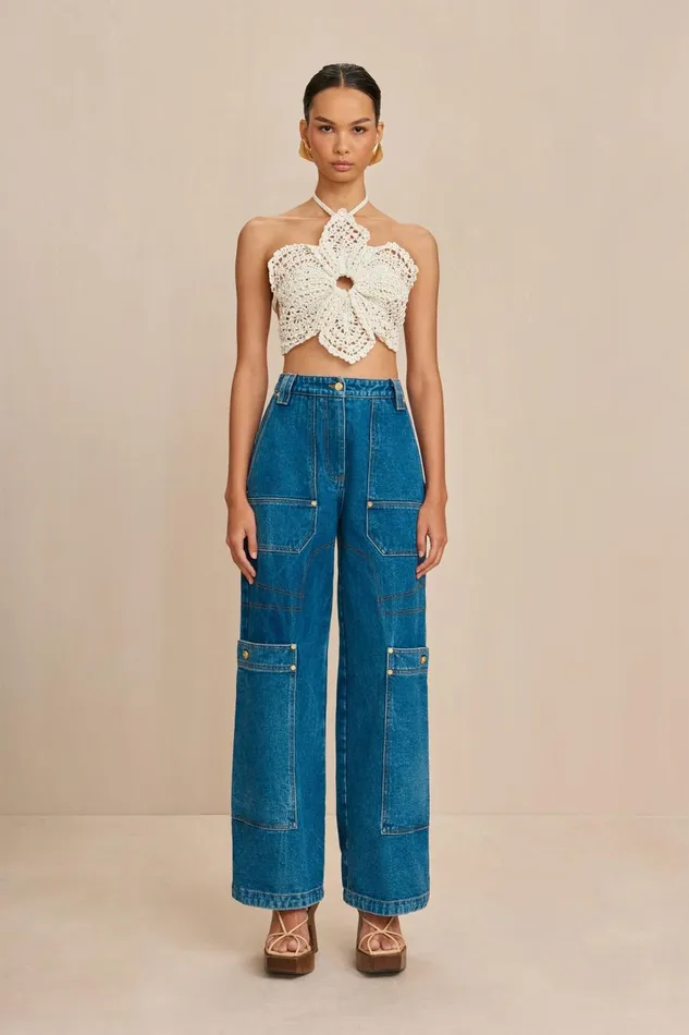 Women Cult Gaia Knits DARLENA CROCHET TOP 8211 OFF WHITE