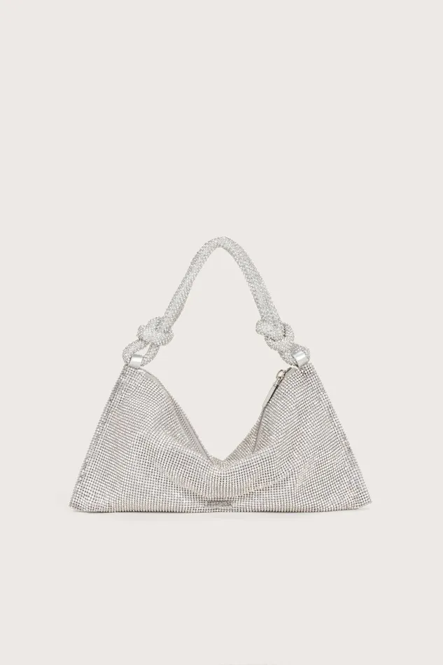 Women Cult Gaia Mini Bags HERA NANO RHINESTONE SHOULDER BAG 8211 CLEAR