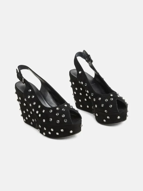 Women DAVINA Suede Black Clergerie Wedges