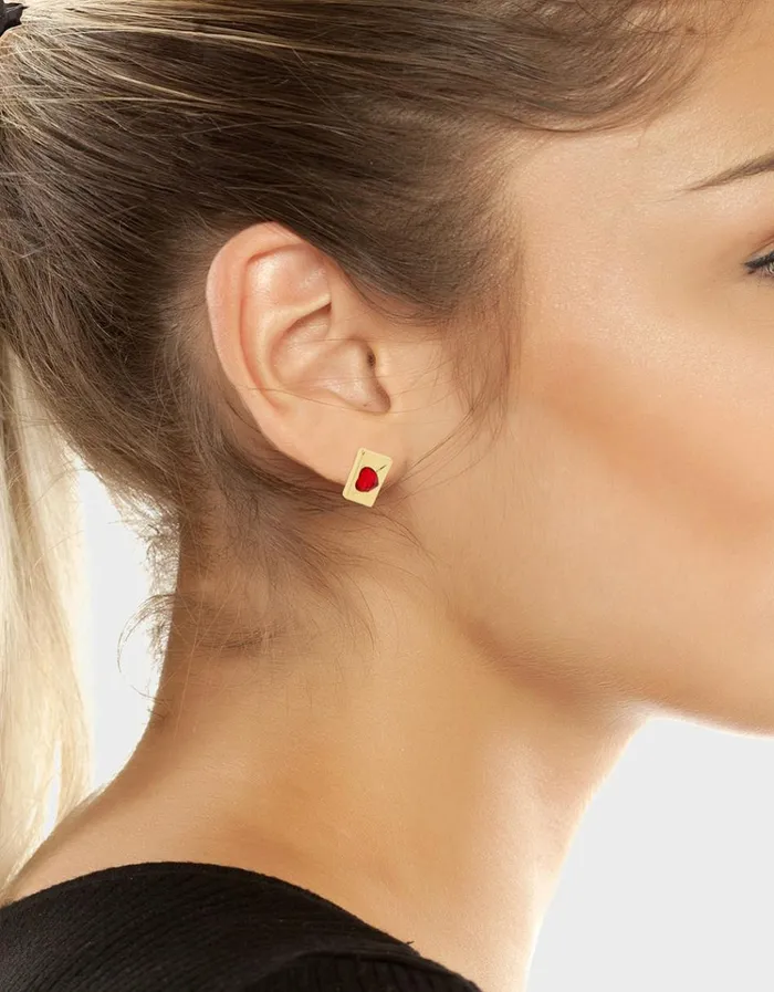 Women DEAR BETSEY ENVELOPE STUDS RED Betsey Johnson