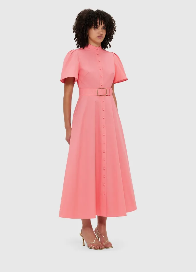 Women Dresses and Jumpsuits LEO LIN Bianca Short Sleeve Midi Dress 8211 Strawberry Pink