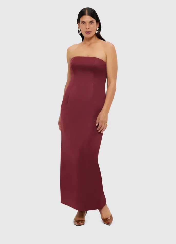 Women Dresses and Jumpsuits LEO LIN Rayna Bustier Maxi Dress 8211 Burgundy