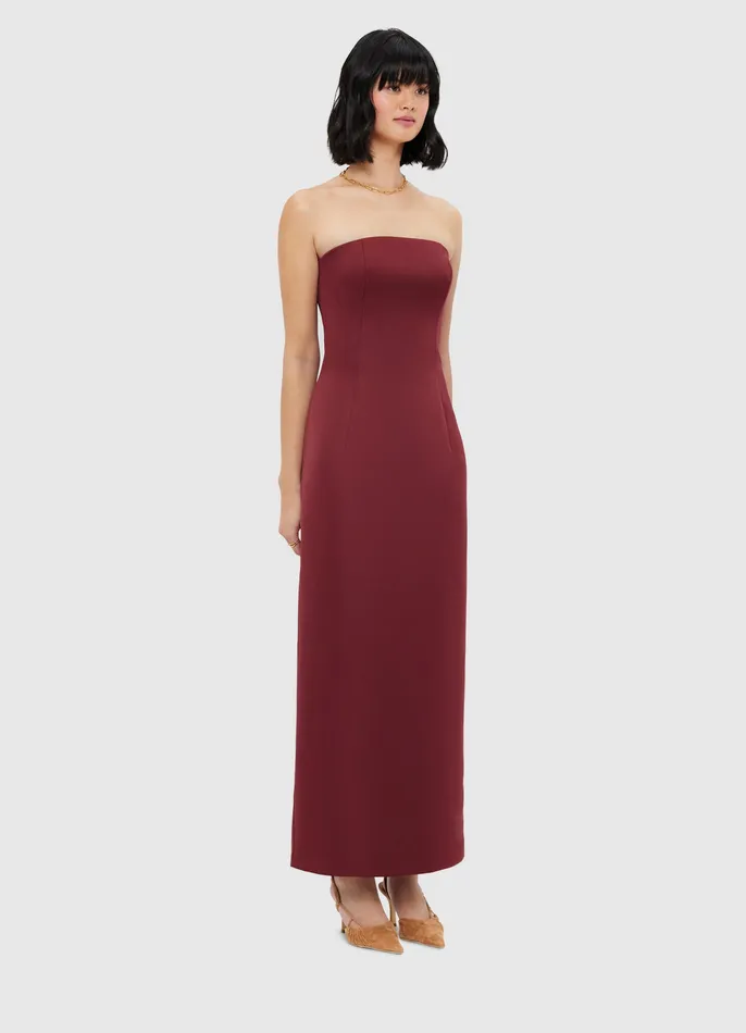 Women Dresses and Jumpsuits LEO LIN Rayna Bustier Maxi Dress 8211 Burgundy