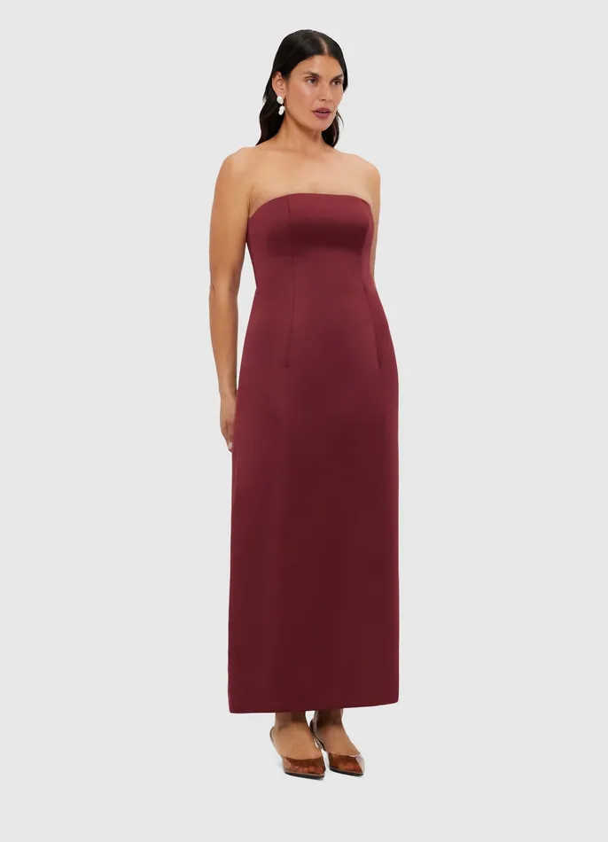 Women Dresses and Jumpsuits LEO LIN Rayna Bustier Maxi Dress 8211 Burgundy