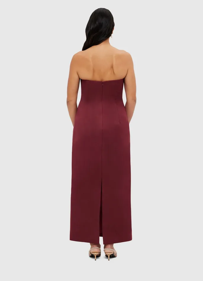 Women Dresses and Jumpsuits LEO LIN Rayna Bustier Maxi Dress 8211 Burgundy