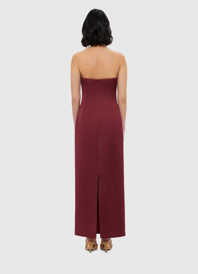 Women Dresses and Jumpsuits LEO LIN Rayna Bustier Maxi Dress 8211 Burgundy