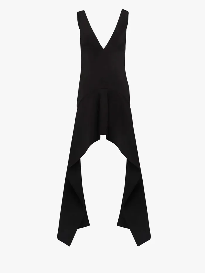 Women Dresses JW Anderson VNECK DRAPED MINI DRESS Black