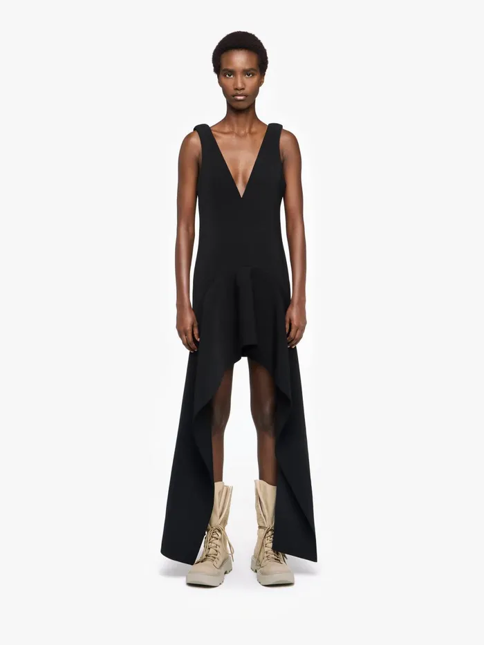 Women Dresses JW Anderson VNECK DRAPED MINI DRESS Black Women Dresses JW Anderson VNECK DRAPED MINI DRESS Black