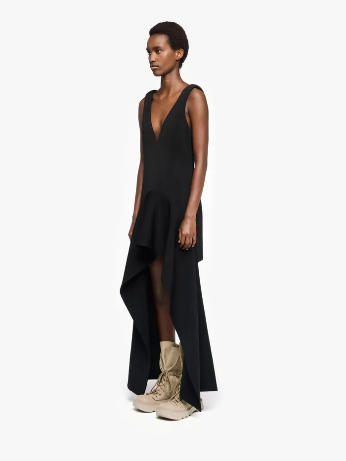 Women Dresses JW Anderson VNECK DRAPED MINI DRESS Black Women Dresses JW Anderson VNECK DRAPED MINI DRESS Black