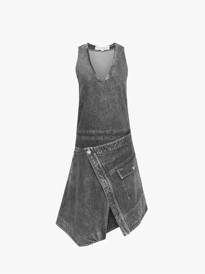 Women Dresses JW Anderson WRAP FRONT SLEEVELESS DRESS Grey