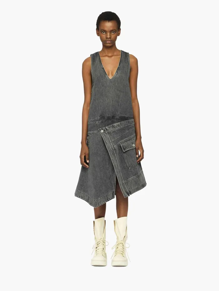 Women Dresses JW Anderson WRAP FRONT SLEEVELESS DRESS Grey