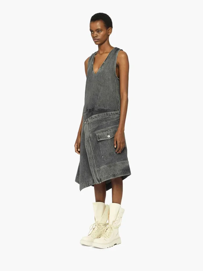 Women Dresses JW Anderson WRAP FRONT SLEEVELESS DRESS Grey