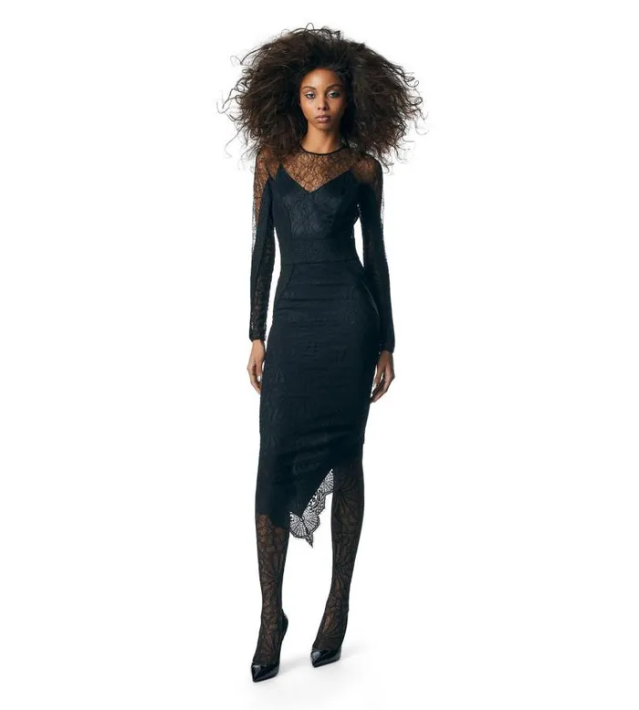 Women Dresses Tom Ford Lace and Silk Cocktail Dress Black