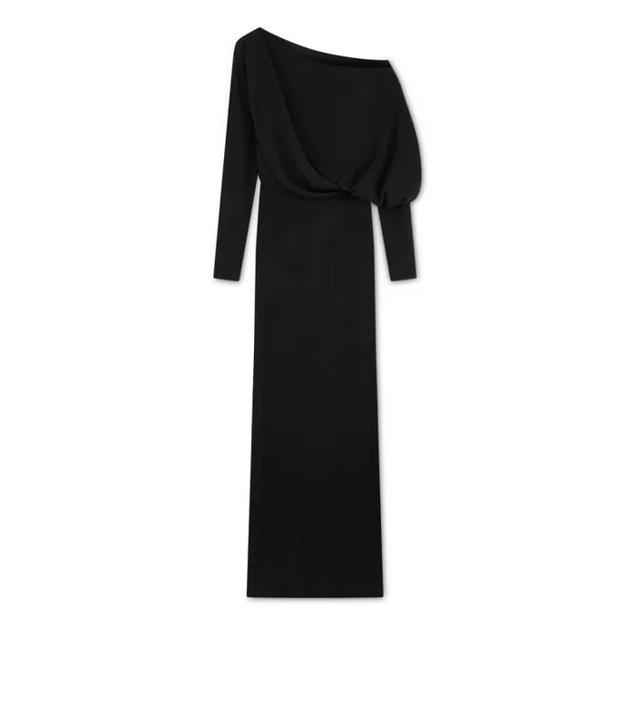Women Dresses Tom Ford Microcosta Jersey Off The Shoulder Evening Dress Black