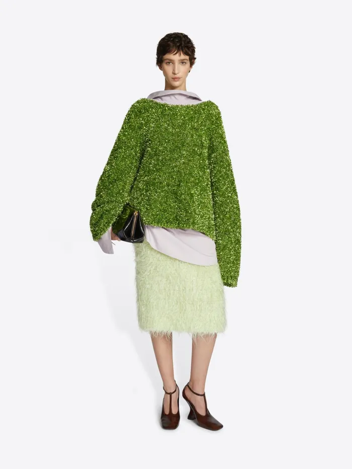 Women Dries Van Noten Knitwear Metallized Sweater