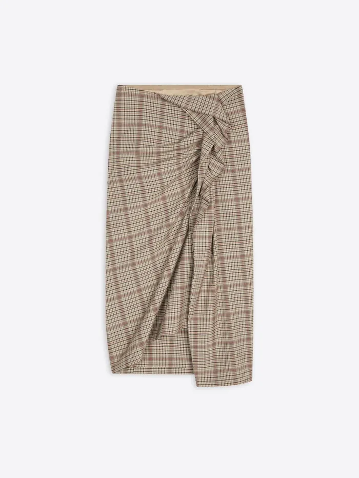 Women Dries Van Noten Skirts Draped Checked Skirt