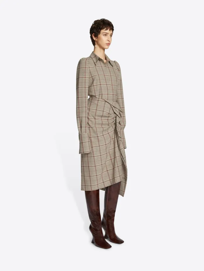 Women Dries Van Noten Skirts Draped Checked Skirt