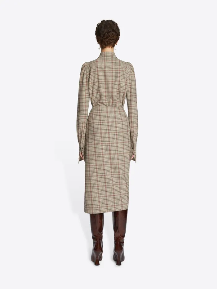 Women Dries Van Noten Skirts Draped Checked Skirt